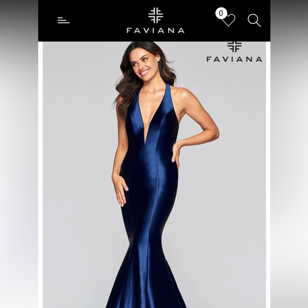 Faviana formal evening gown , prom size 0. new without tags. Sapphire blue